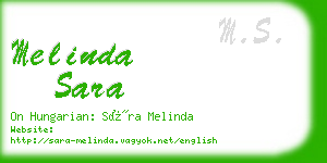 melinda sara business card